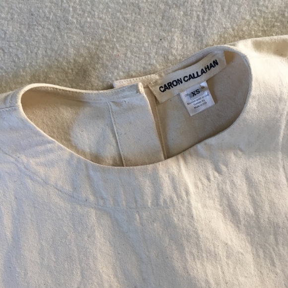 Caron Callahan Boxy Cotton Canvas Top Button Back - Picture 6 of 8